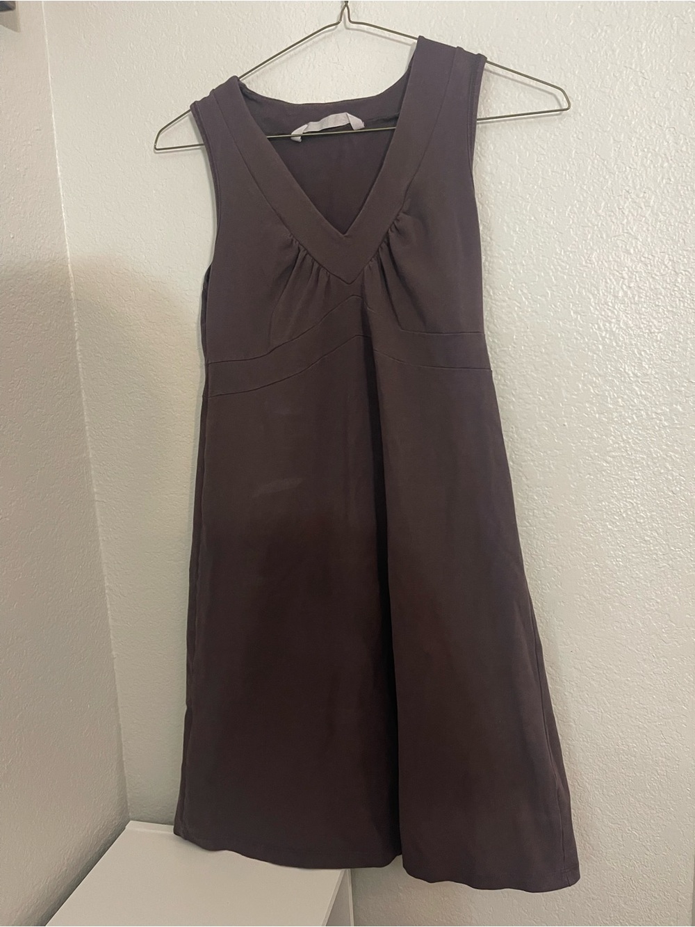 Athleta Sleeveless V-Neck Midi Dress in Deep Brown